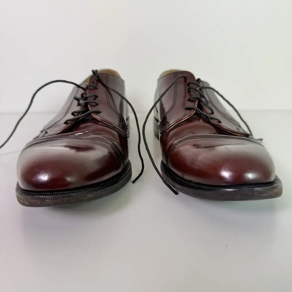 Vintage Cole Haan Burgundy Leather Cap Toe Derby Mens 11D Classic Dress Shoe USA